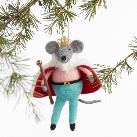 Wool Mouse King Ornament | World Market