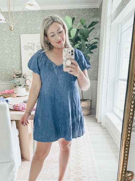 Absolutely love this denim dress!!! Wearing a large! True to size! It’s super lightweight but not see through 

THEBLOOMINGNEST old navy wedding guest vacation style 

#LTKStyleTip #LTKMidsize #LTKFindsUnder50