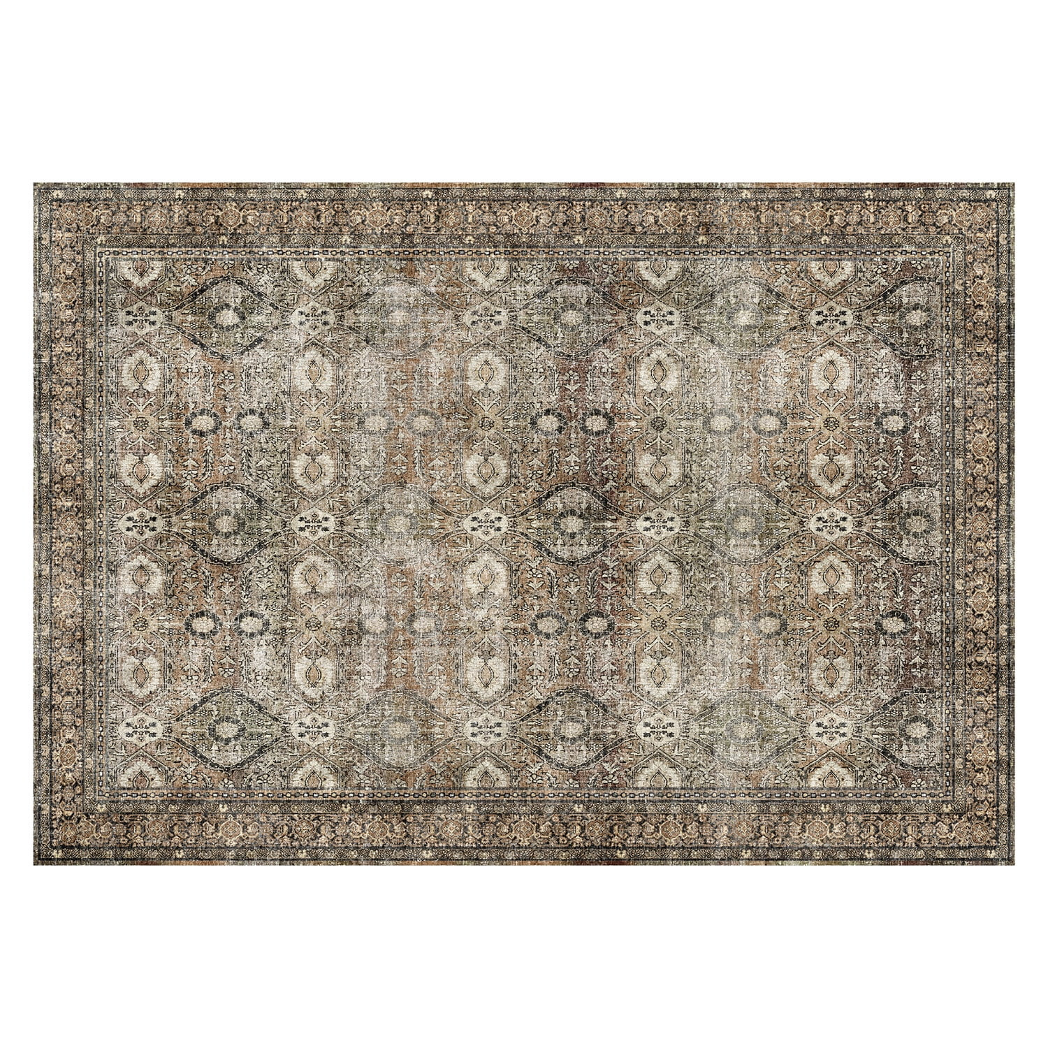 Korhani Dona Brown Washable Indoor Area Rug, 6'x8', Designed for All Life Stages | Walmart (CA)