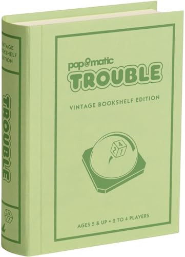 WS Game Company Trouble Vintage Bookshelf Edition, Linen Wrapped Book Box & Slipcase, Pop-O-Matic Die Roller, Classic Board Games for Kids & Adults, Ages 5+ | Amazon (US)