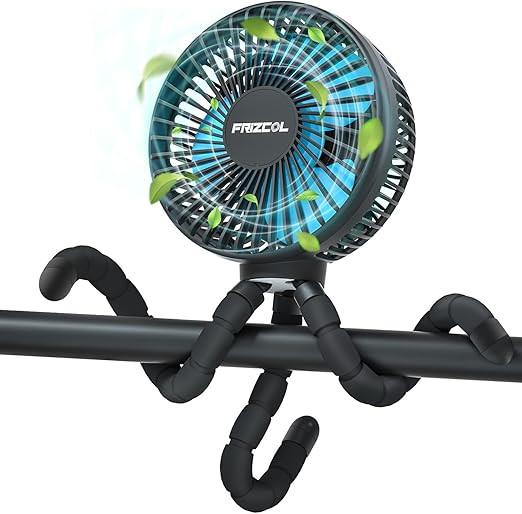 FRIZCOL Stroller Fan for Baby - Portable Fan Rechargeable - Battery Operated Fan(Use for 30Hrs) -... | Amazon (US)
