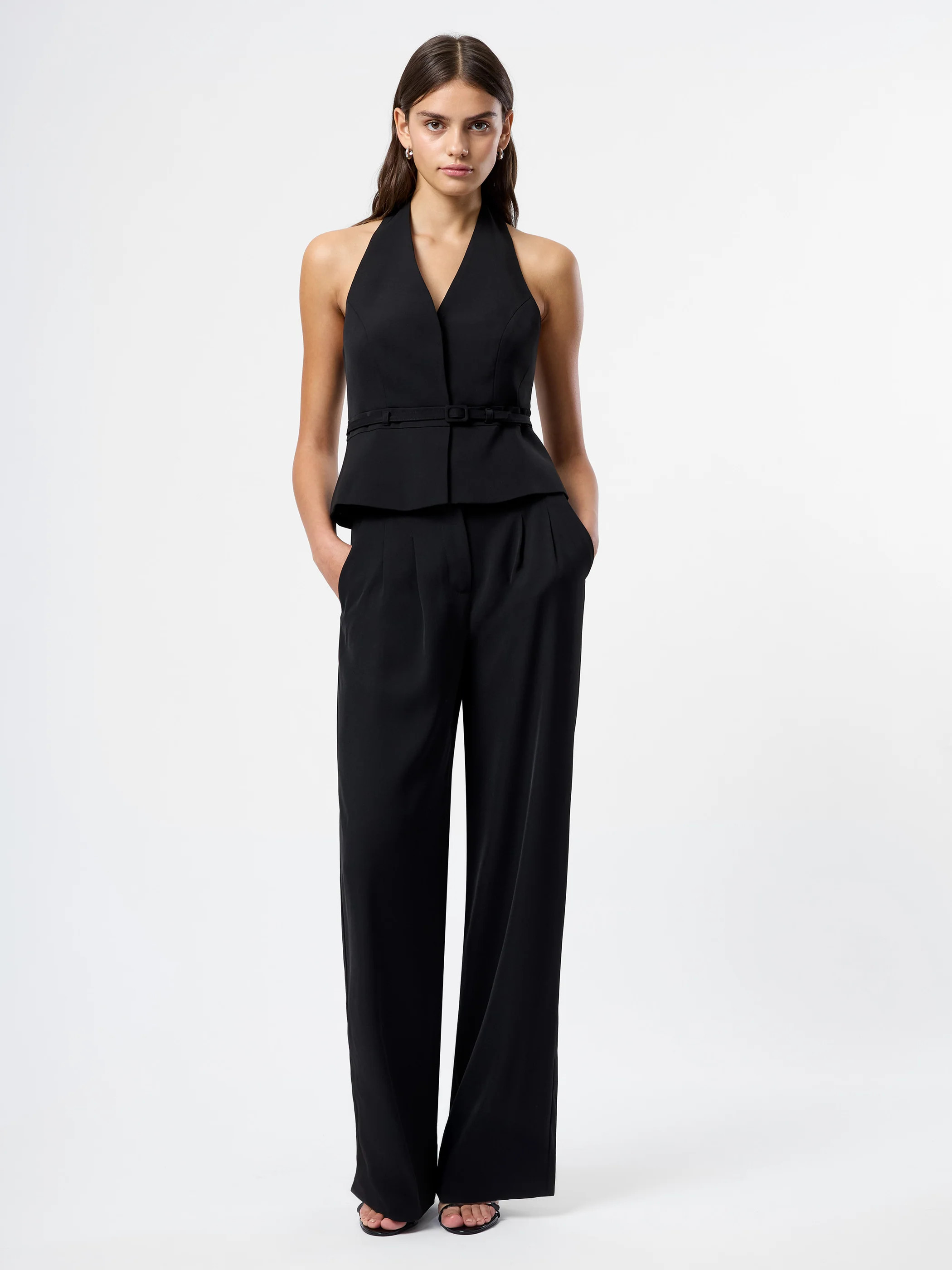 HARRY SUITING BELTED HALTER TOP | French Connection (US)