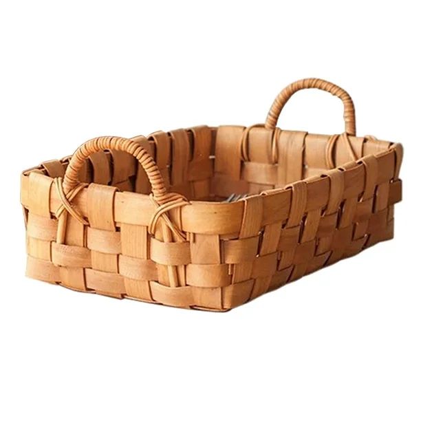 Hand Woven Bread Fruit Basket and Serving Trays for Dining, Coffee Table, Kitchen Counter, with H... | Walmart (US)