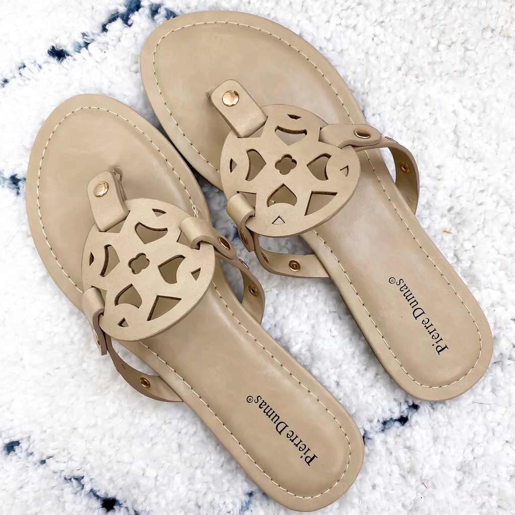 PRE-ORDER: Paisley Medallion Sandals: Nude | Bella and Bloom Boutique