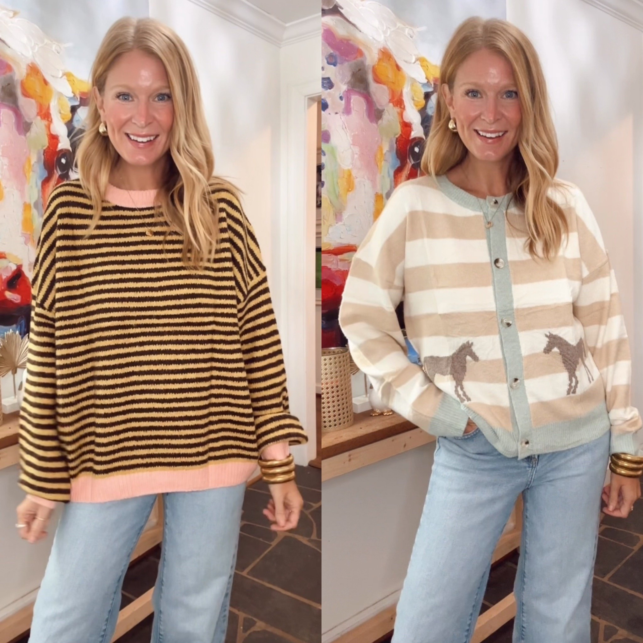 4 new must have sweaters for fall! In size L for a looser fit.