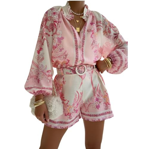 Akivide Women's Fashion Printed Linen Loungewear Collection Breathable Casual Two Piece Outfits f... | Amazon (US)
