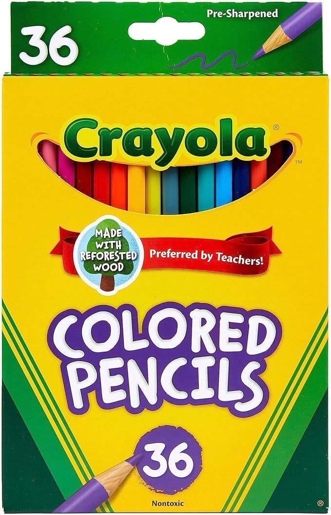 Crayola Colored Pencils (36ct), Kids Pencil Set, Back to School Supplies, Assorted Colors, Great ... | Amazon (US)