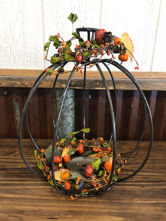Metal Pumpkin Large - Etsy | Etsy (US)