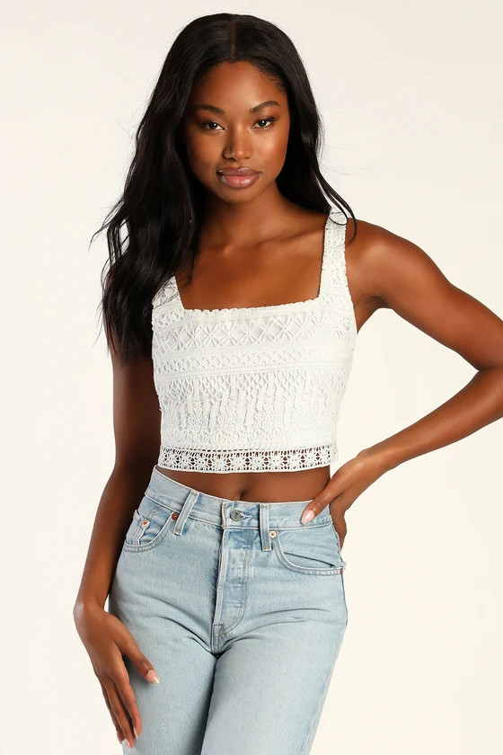 Romance Forever White Crochet Lace Crop Top | Lulus