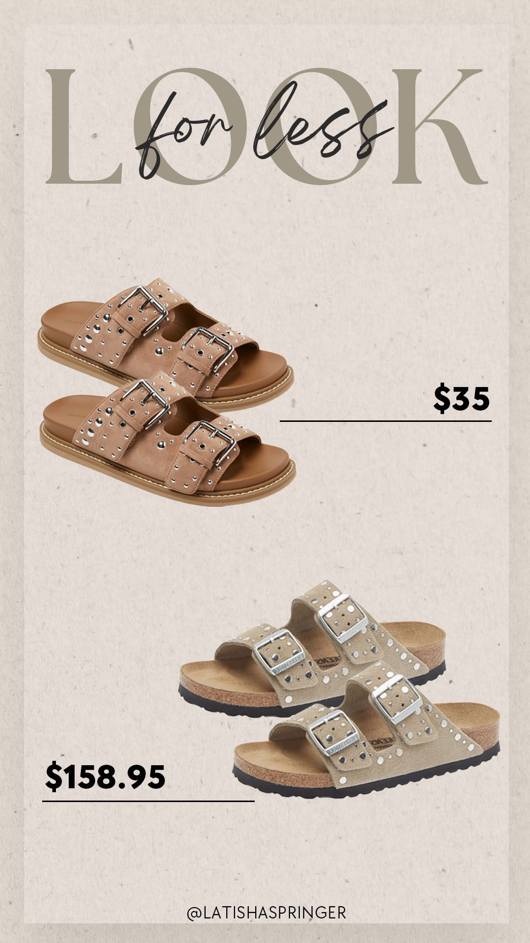 My favorite studded buckle sandals are a major look for less to the $158 Birkenstock pair!

#lookforless

Look for less. Save or splurge. Trendy spring sandals. Studded spring sandals. Target finds. Target studded buckle sandals. Target spring trends  

#LTKSeasonal #LTKootd