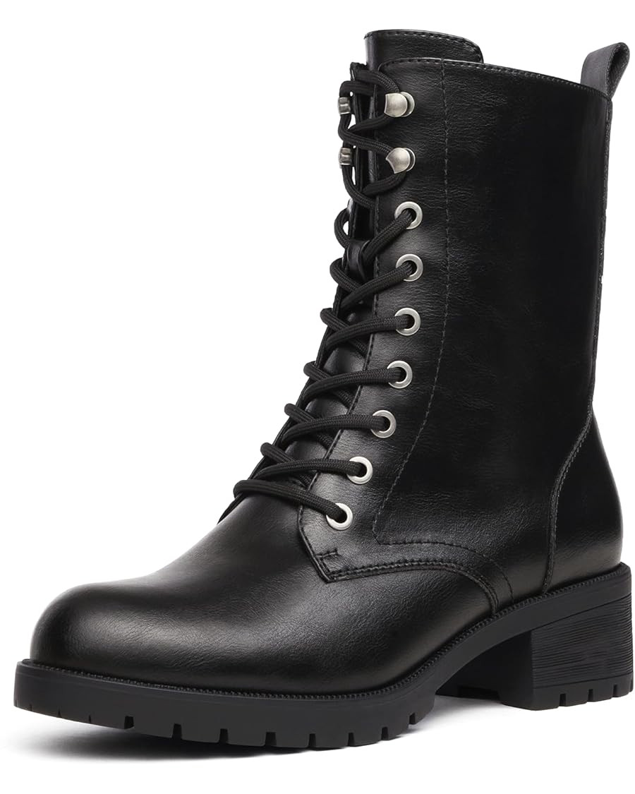 DREAM PAIRS Lace-up Combat Boots Mid-calf Military Fall Boot for Women | Amazon (CA)