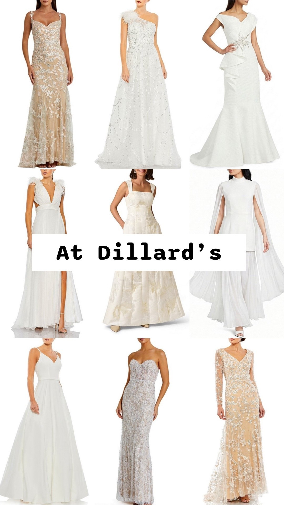 Long white bridal dresses @dillards for engagement photo or party, bachelorette party, bridal shower, rehearsal dinner, welcome dinner, wedding reception, elopement, backyard wedding, beach wedding, destination wedding, city hall wedding, courthouse wedding, micro wedding.

#LTKWedding #LTKSeasonal #LTKSaleAlert