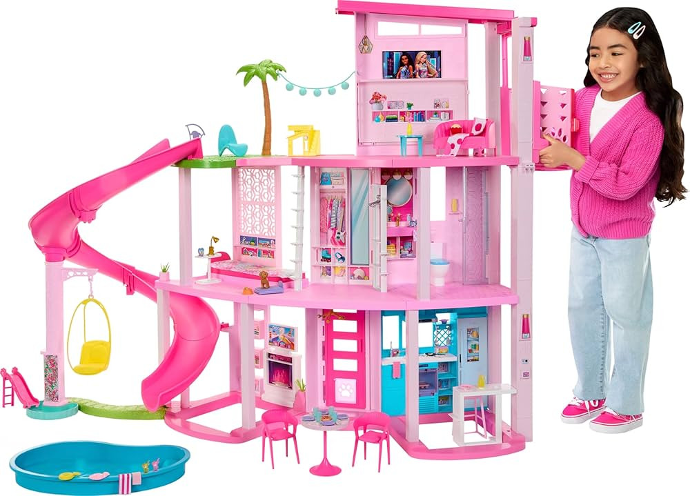 Barbie DreamHouse, Doll House Playset with 75+ Pieces Including Toy Furniture & 3-Story Pool Slid... | Amazon (US)
