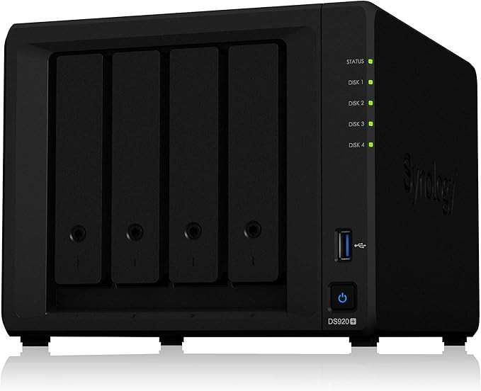 Synology 4 bay NAS DiskStation DS920+ (Diskless), 4-bay; 4GB DDR4 | Amazon (US)