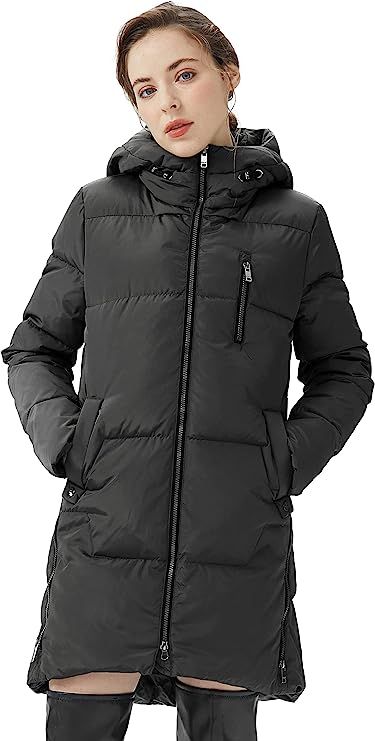 Orolay Women's Stylish Down Jacket Hooded Winter Coat Two-Way Zipper Puffer Jacket | Amazon (US)