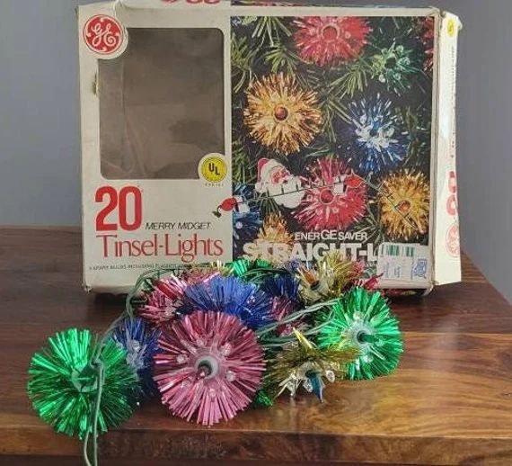 Vintage Christmas GE Merry Midget Tinsel-lights WORKING - Etsy | Etsy (US)