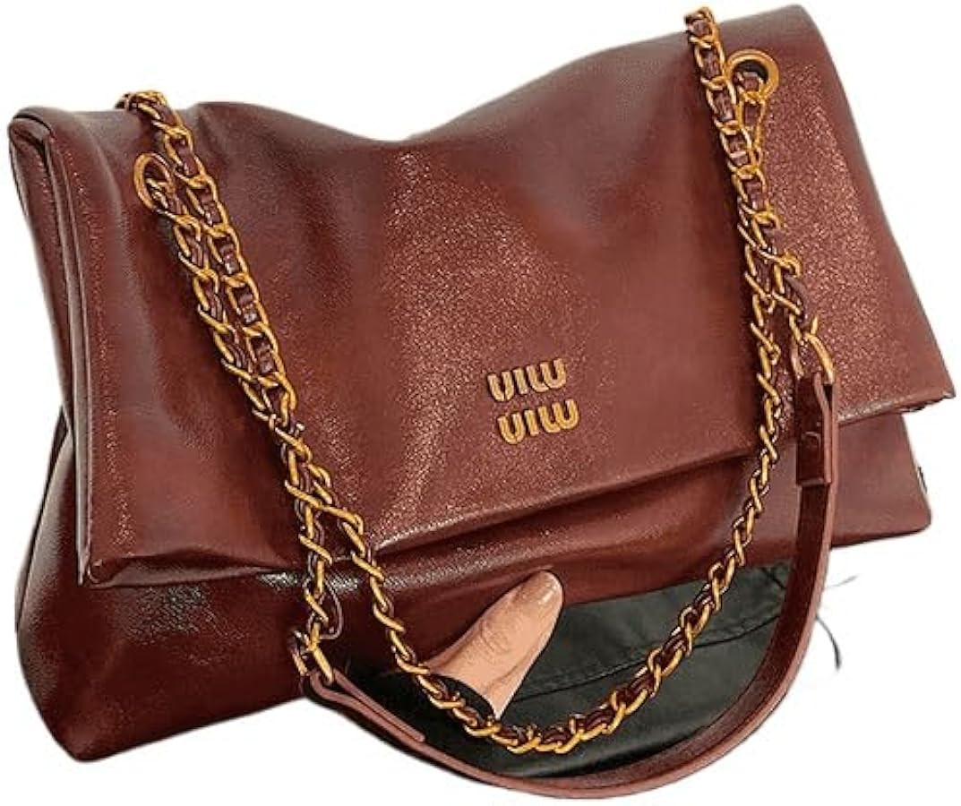 Retro Apocalyptic Shoulder Bag PU Trendy with Metal Chain Strap | Amazon (US)