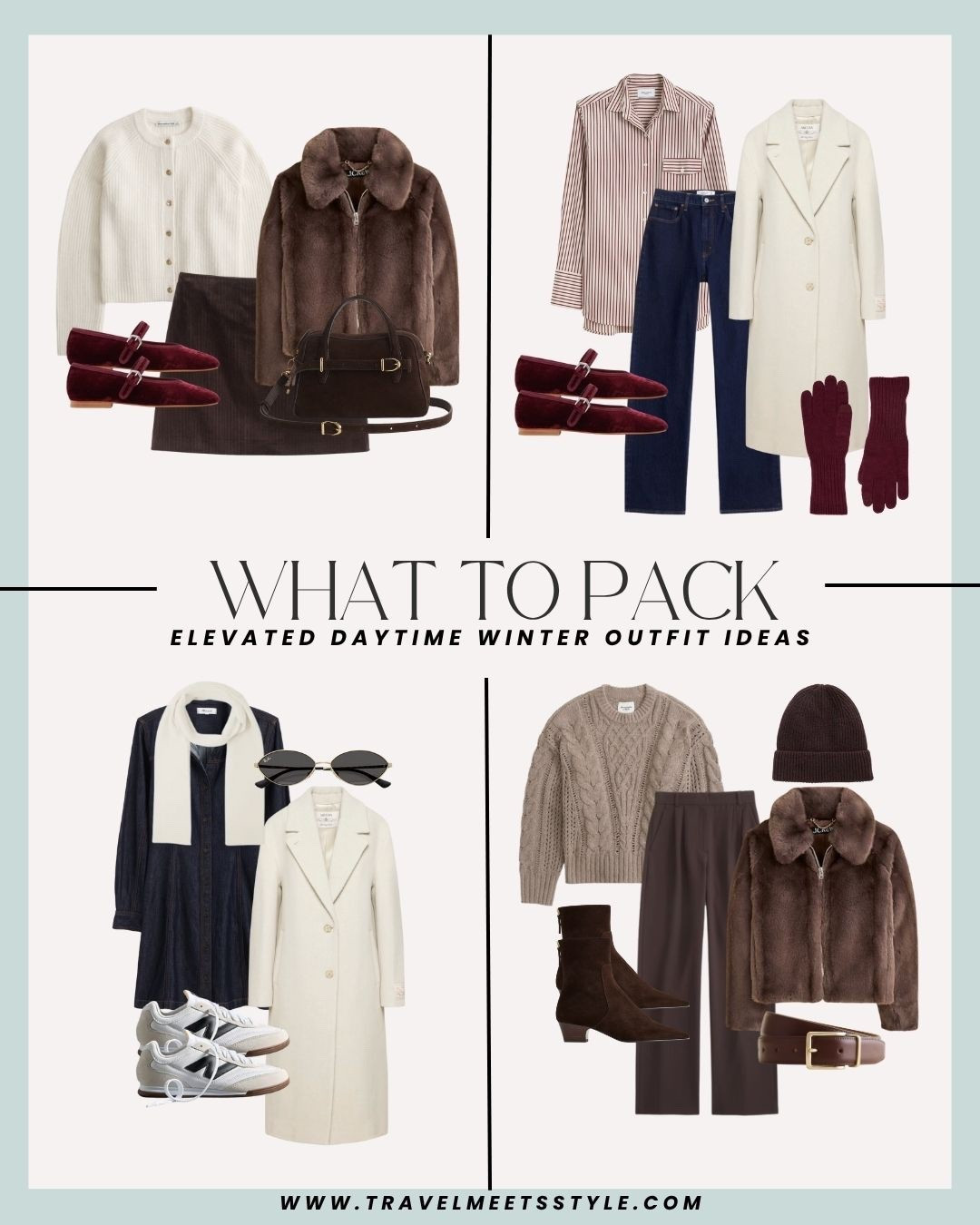 Sharing the ultimate winter packing list for women, including elevated daytime winter outfits ❄️ Head to travelmeetsstyle.com to read the full post + browse more winter outfit ideas for every adventure! 

#LTKTravel