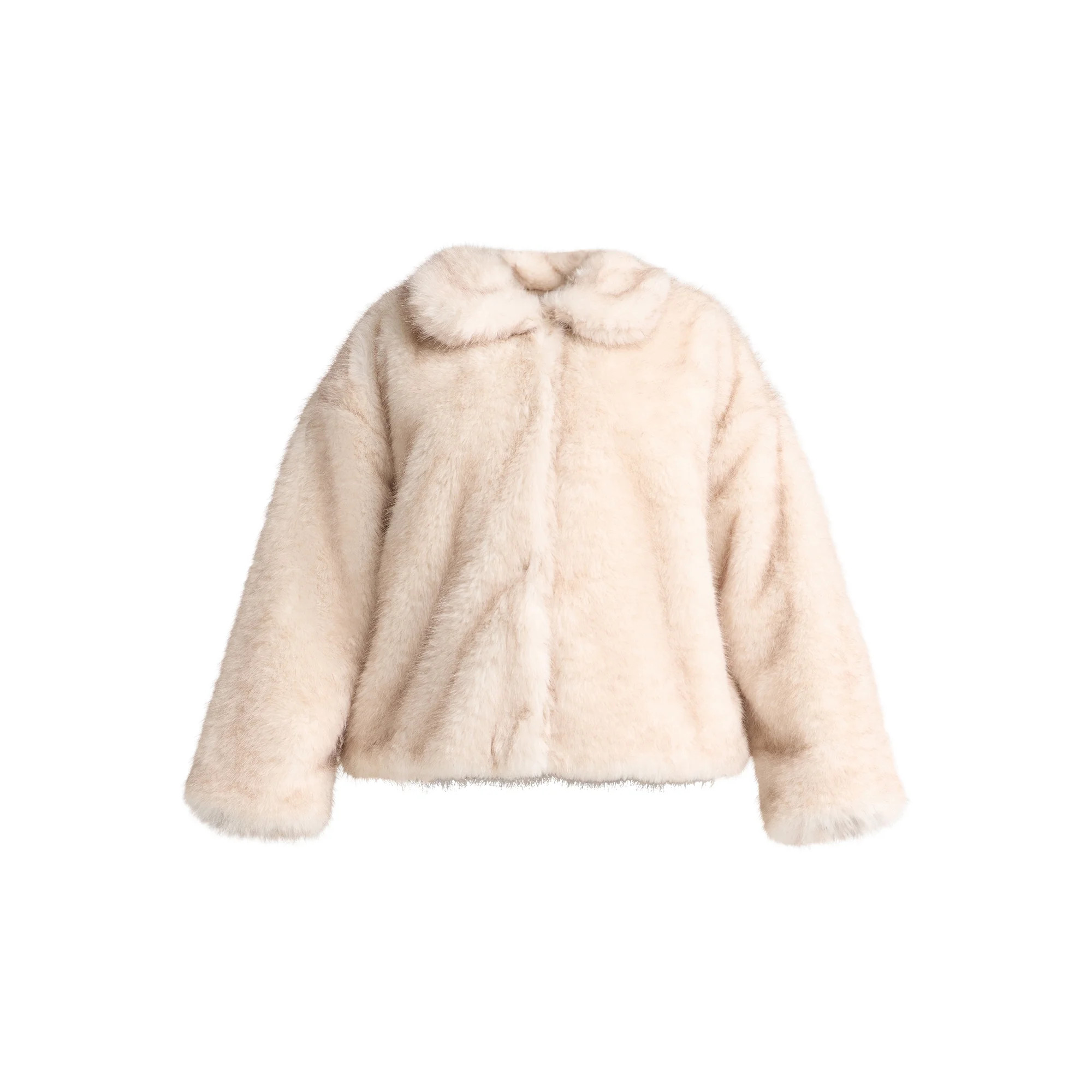 Time and Tru Women's Long Faux Fur Jacket, Sizes XS-3X - Walmart.com | Walmart (US)