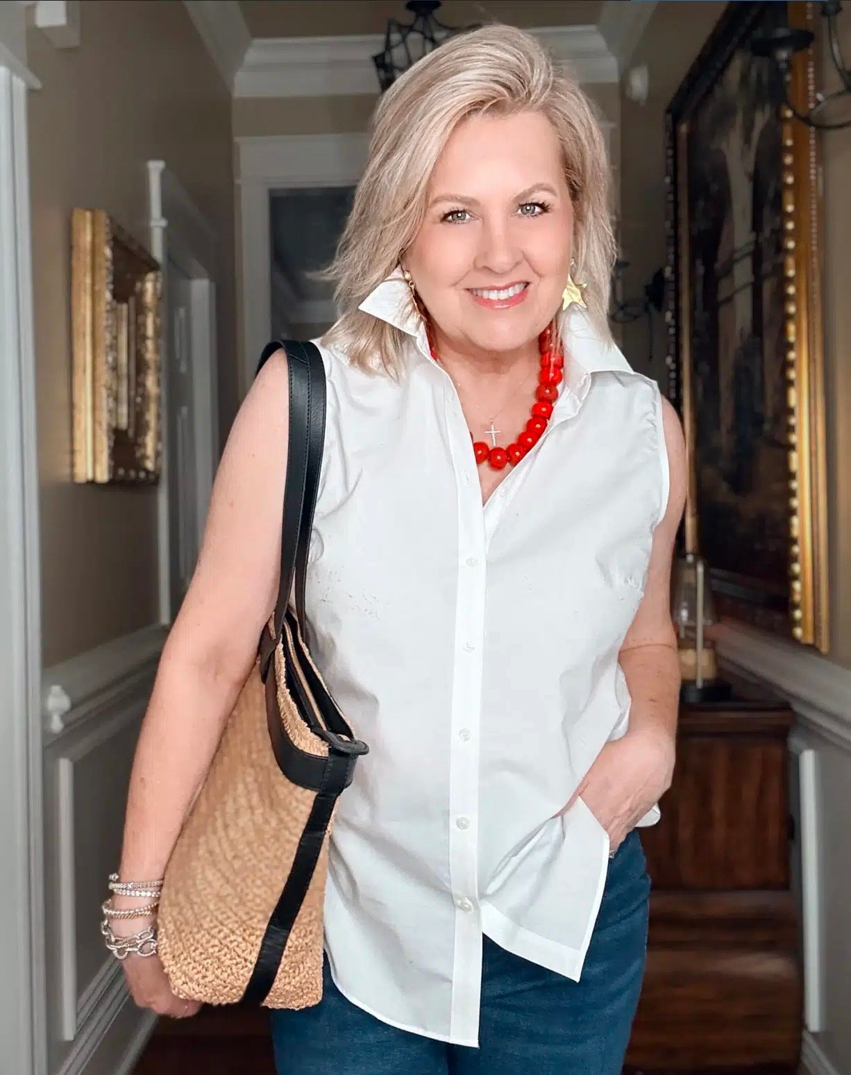A great no iron sleeveless shirt to have in your closet! It comes in a few other colors and prints. Lands’ End has 40% off tops today.

#LTKWorkwear #LTKOver40 #LTKSaleAlert