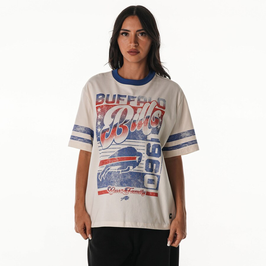 Buffalo Bills The Wild Collective Women's Vintage Drop Shoulder Oversized Boyfriend T-Shirt - Cre... | Fanatics