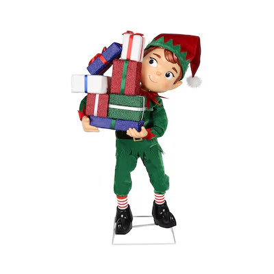 Holiday Living Animatronic 53.5-in Freestanding Elf Yard decoration Lowes.com | Lowe's
