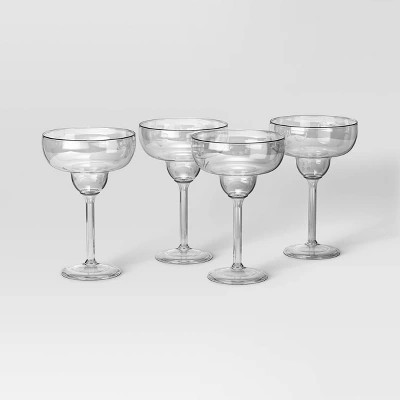 4pk Margarita Cocktail Glass Set - Threshold™: Clear Glass Drinkware, Dishwasher-Safe, 14.75oz Capacity, Service for 4 | Target