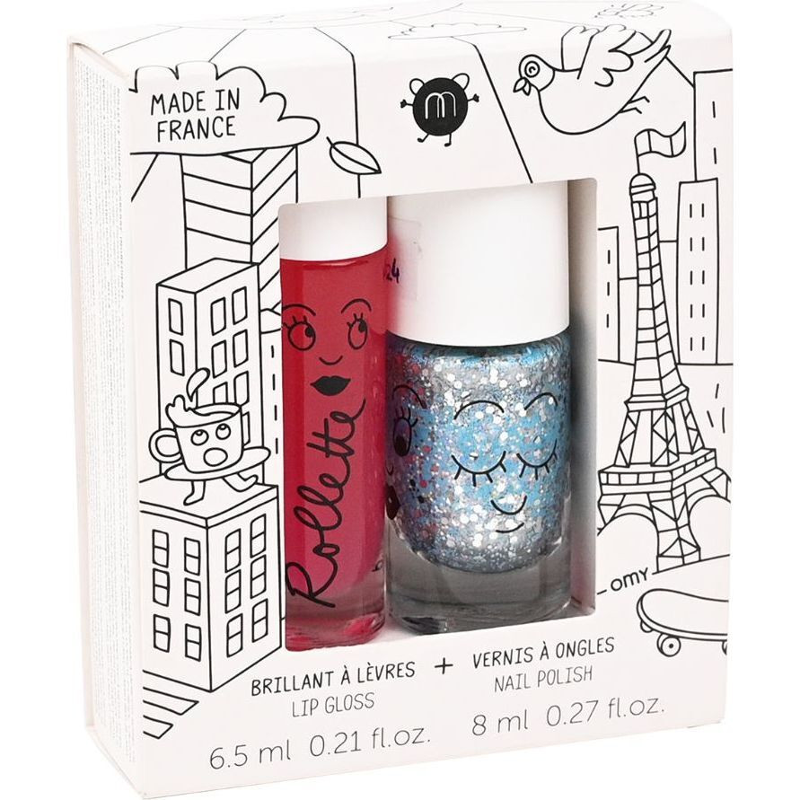 Nail Polish and Lip Gloss Set for Kids MAGIQUE, Red & Blue | Maisonette