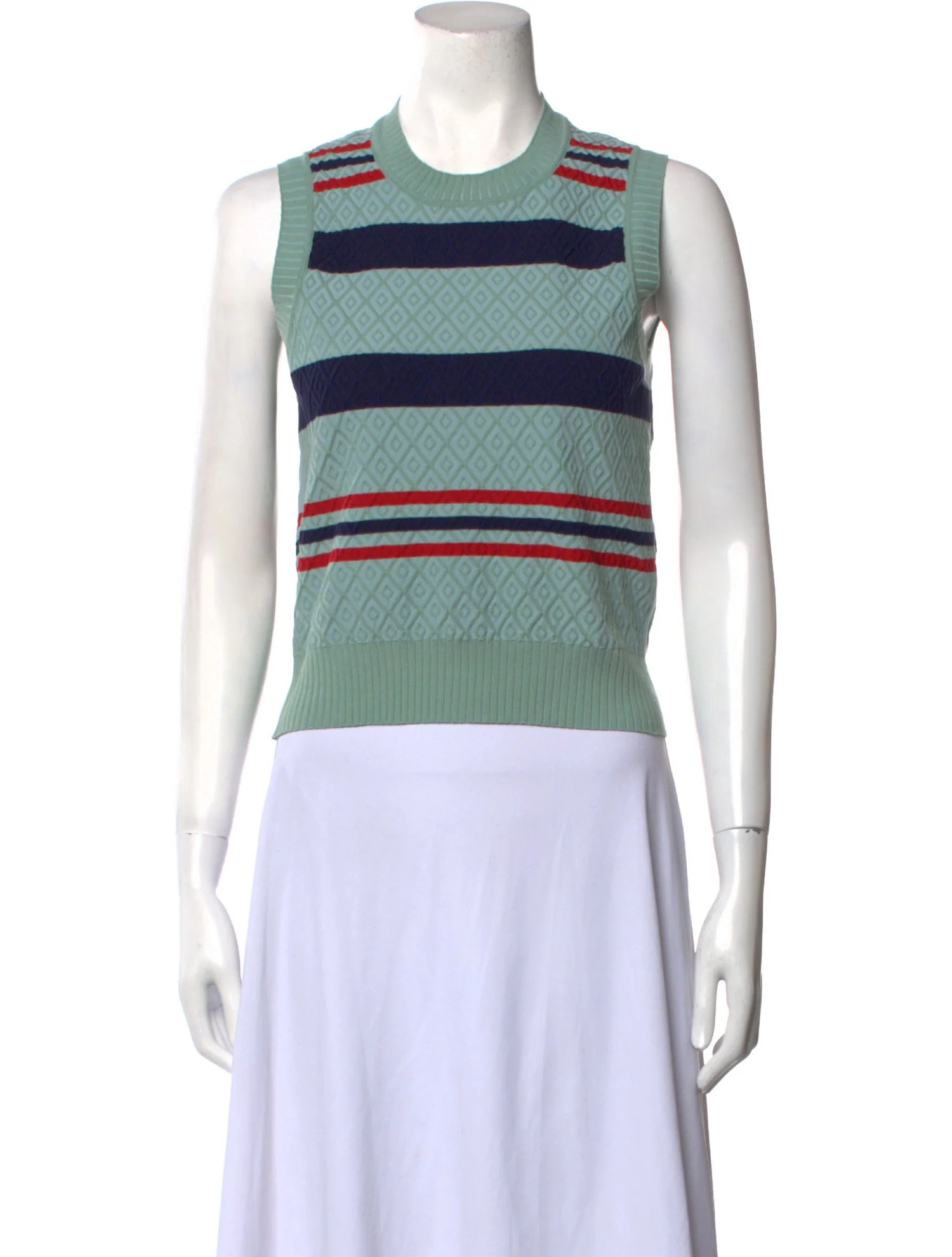 Striped Crew Neck Crop Top | The RealReal