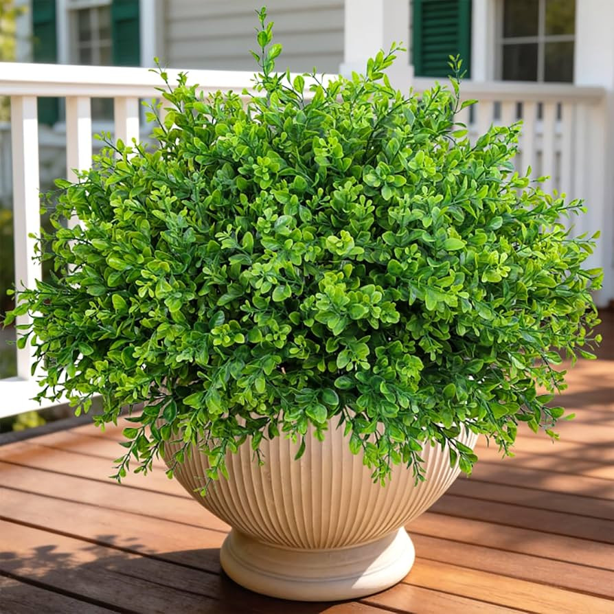 20 Bundles Artificial Plants Fake Greenery for Outdoor Spring Summer Decoration, UV Resistant Rea... | Amazon (US)