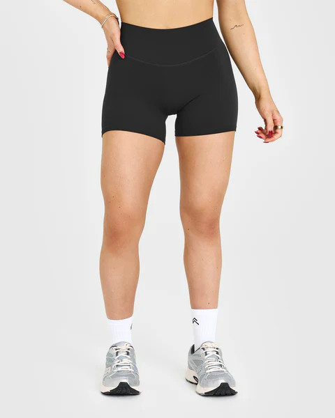 SoftMotion™ Shorts 6" with White Logo 
 Soft Black | Oner Active (UK / US)