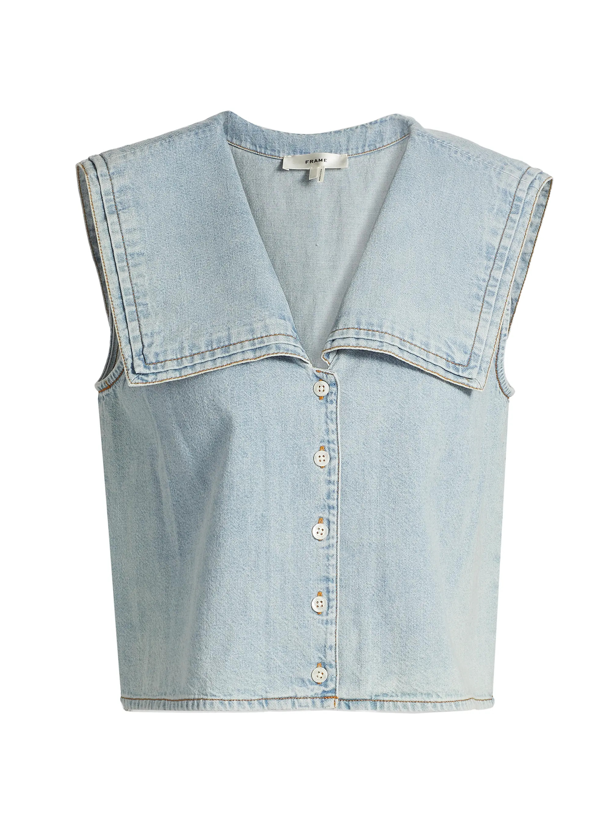 The Yacht Cotton Denim Top | Saks Fifth Avenue