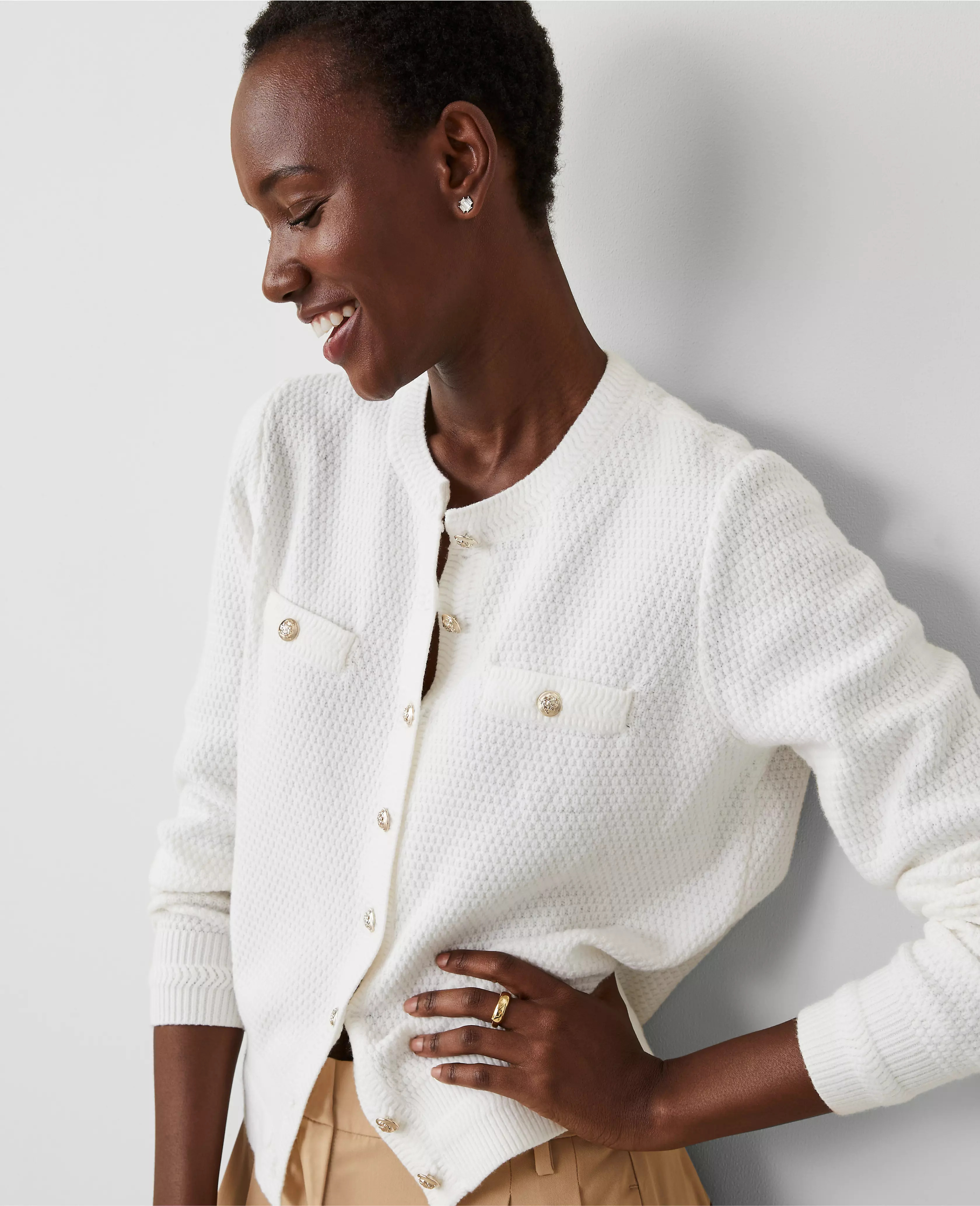 Tuck Stitch Cardigan | Ann Taylor (US)