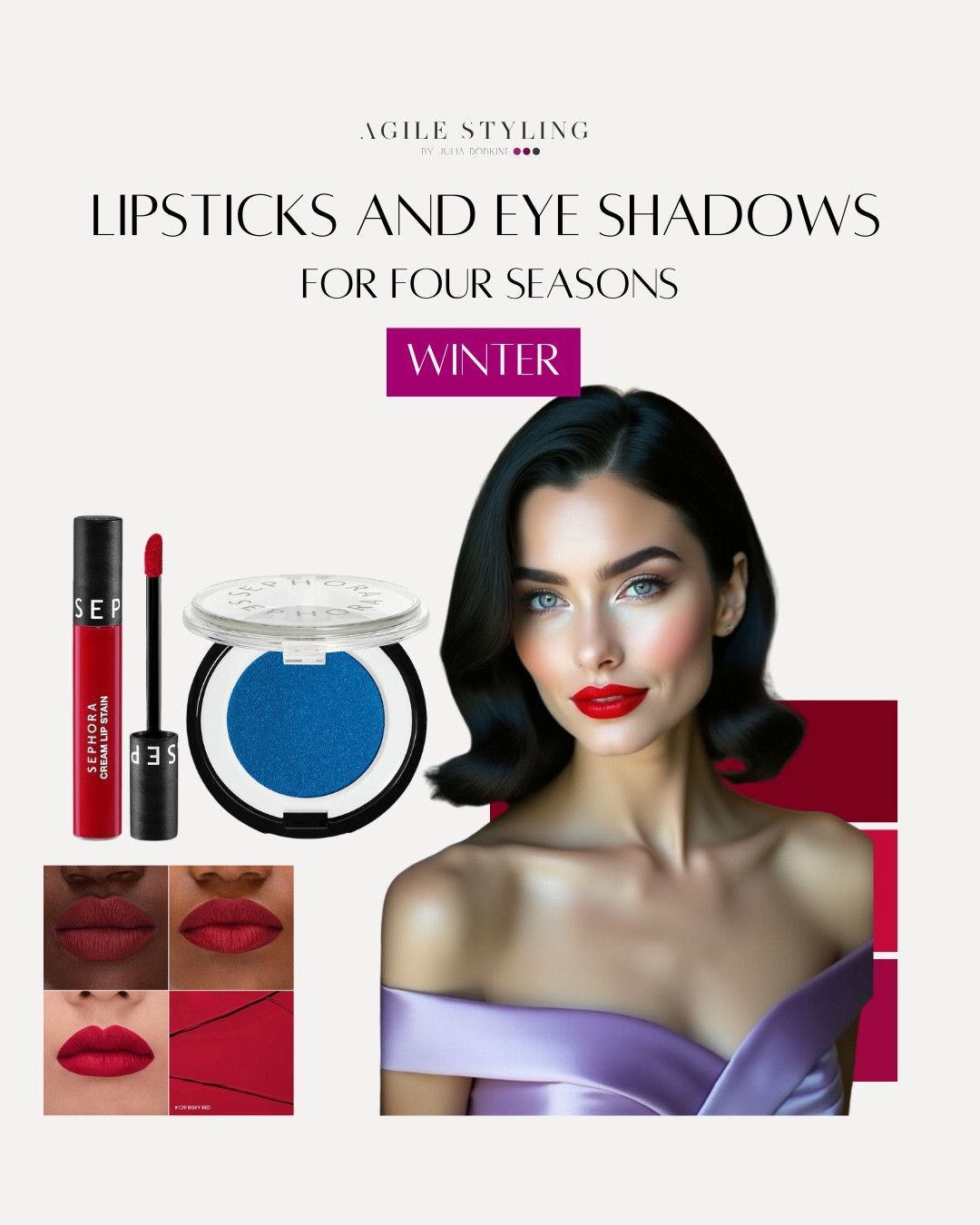 Lipsticks & Eyeshadows by Season

This curated edit features lipsticks and eyeshadows selected by season, based on professional color analysis.

Each shade is chosen to match your undertone, depth, and intensity, helping makeup look balanced, natural, and effortless.
No “one shade fits all” — just colors that truly work with your natural coloring.

If a shade has ever felt off, it wasn’t the product.
It was the wrong season match.

Browse your season and shop with confidence 🤍

#LTKselfcare #LTKmorningroutine #LTKBeauty