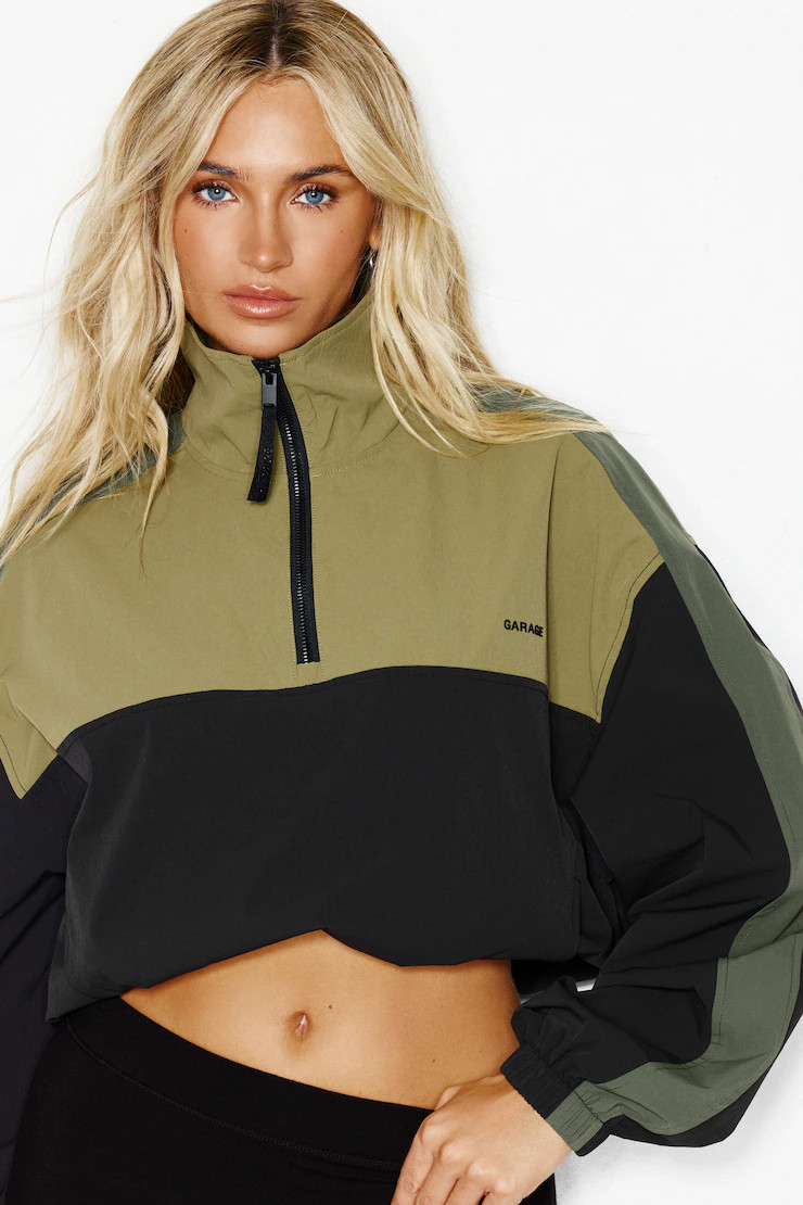 Nylon Anorak Jacket Green Combo | Garage | Garage Clothing