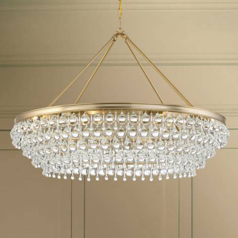 Crystorama Calypso 40" Wide Vibrant Gold and Crystal Chandelier | Lamps Plus