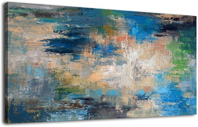 Large Abstract Wall Art Contemporary Ocean Canvas Wall Art Modern Abstract Seascape Artwork Canva... | Amazon (US)