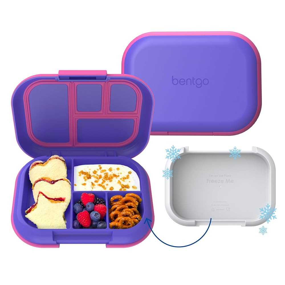 Bentgo Chill Kids Leak-Proof Lunch Box - 4-Compartment Bento Box with Built-In Ice Pack, 3.3 Cup ... | Amazon (US)