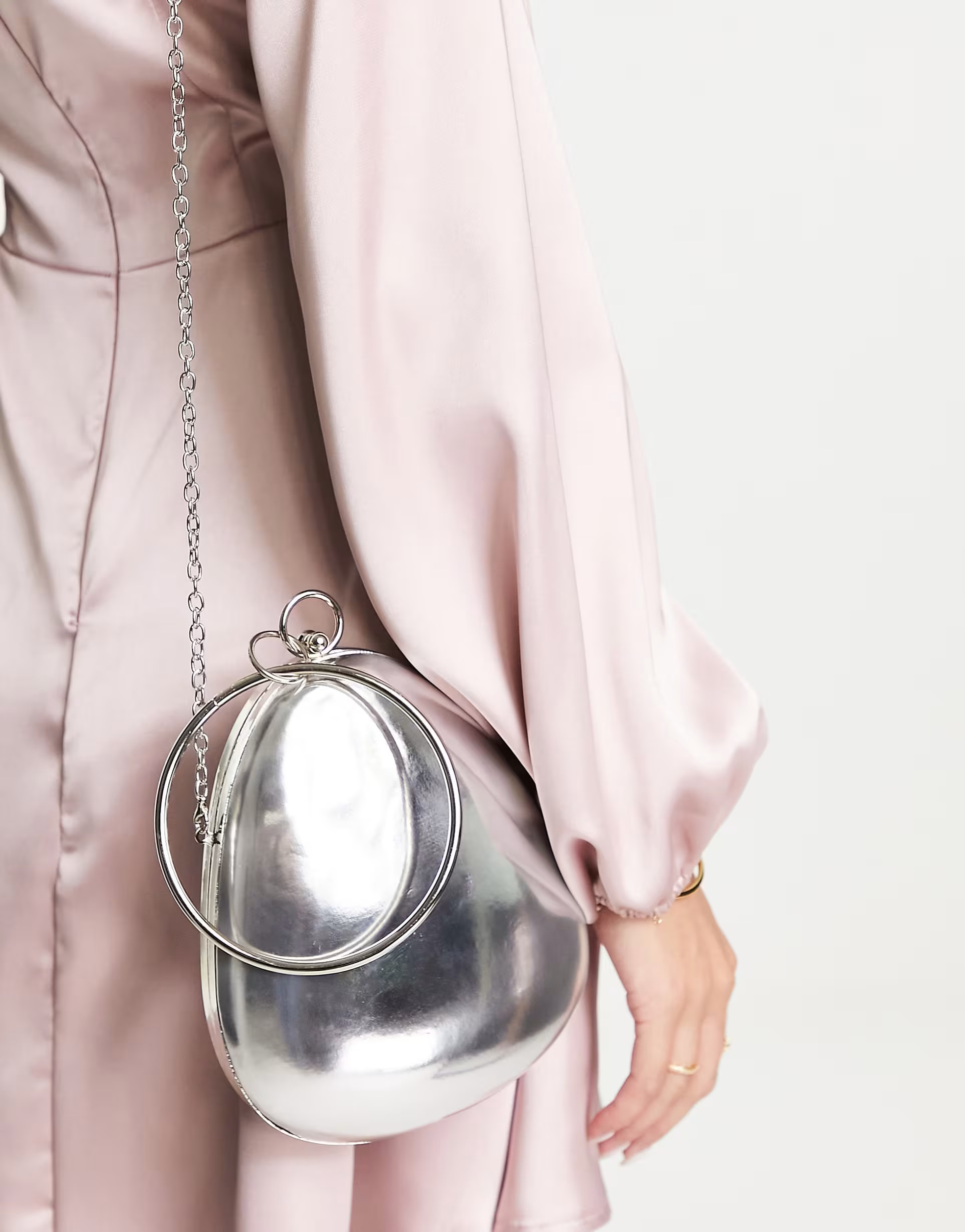 True Decadence structured grab bag in silver mirror with ring handle | ASOS | ASOS (Global)