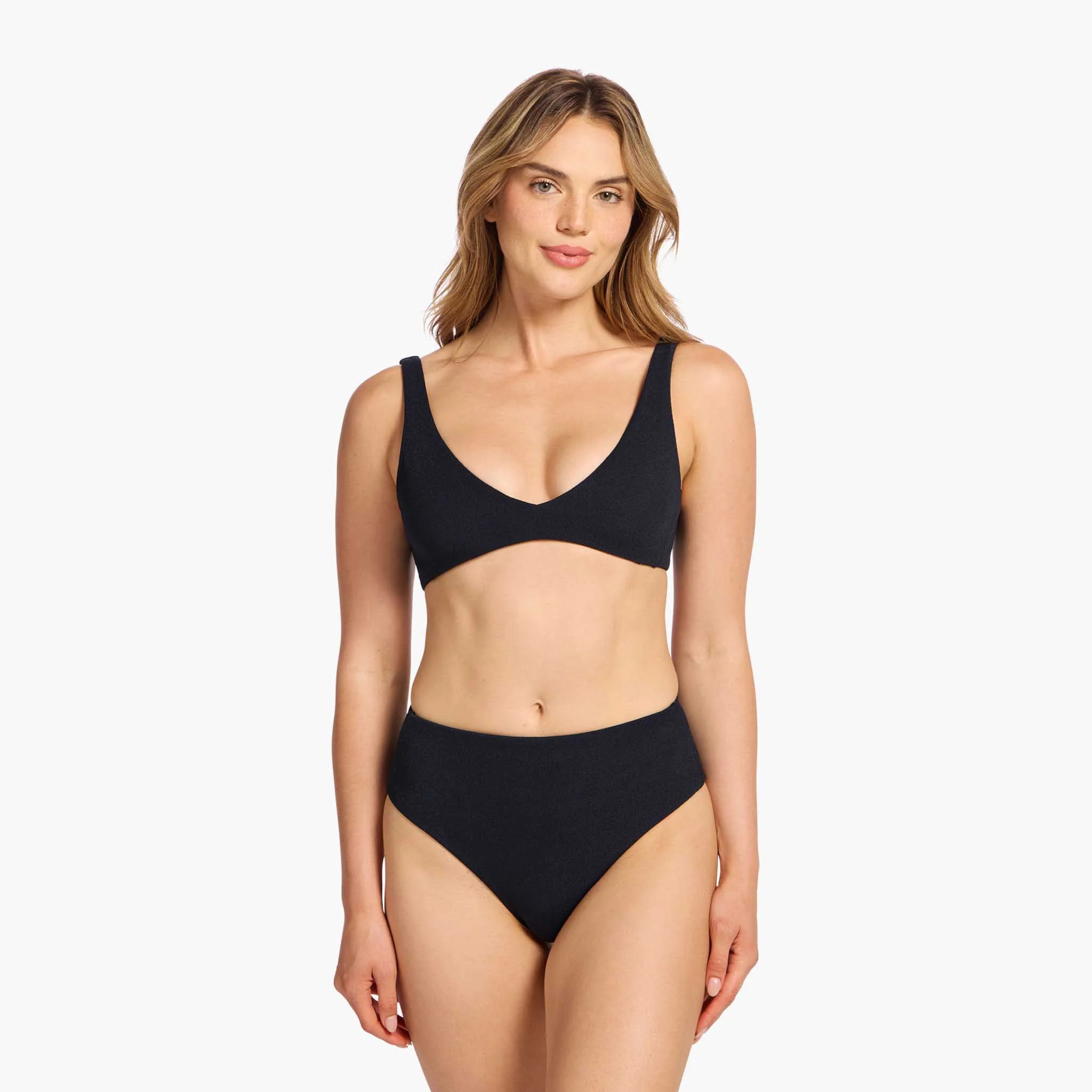 Plunge Bikini Top | Black | Nuuds US