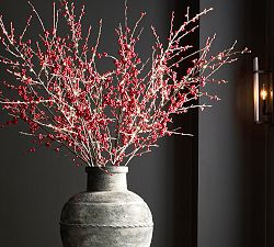 Lit Faux Red Berry Branch | Pottery Barn (US)