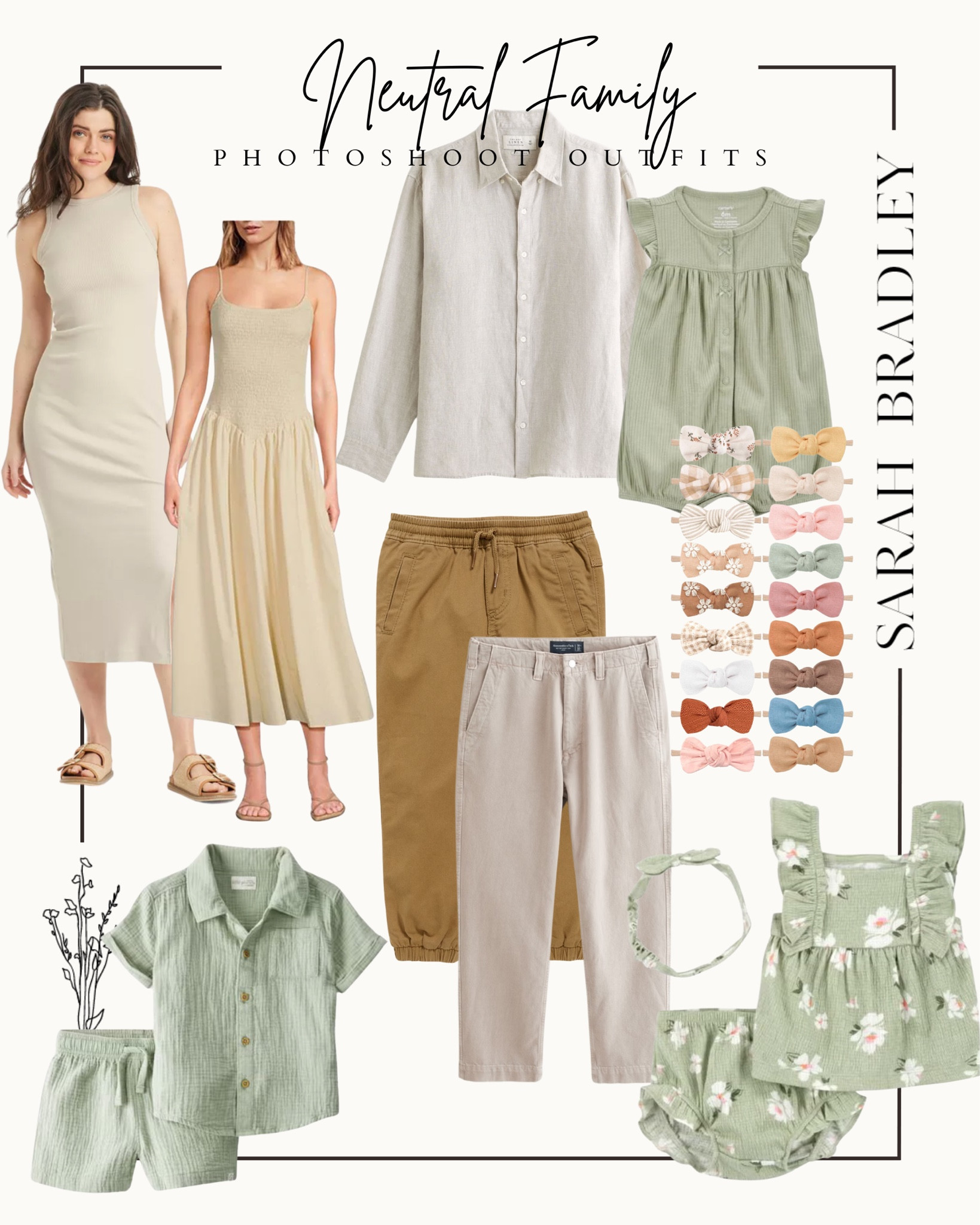 Neutral creams, greens, and browns to bring the warmth! In love with this inspo from my #newbornsession over the weekend. Swipe! #neutralfamilyphotoshootoptions #neutraloutfitoptions

#LTKKids #LTKFamily #LTKFindsUnder100