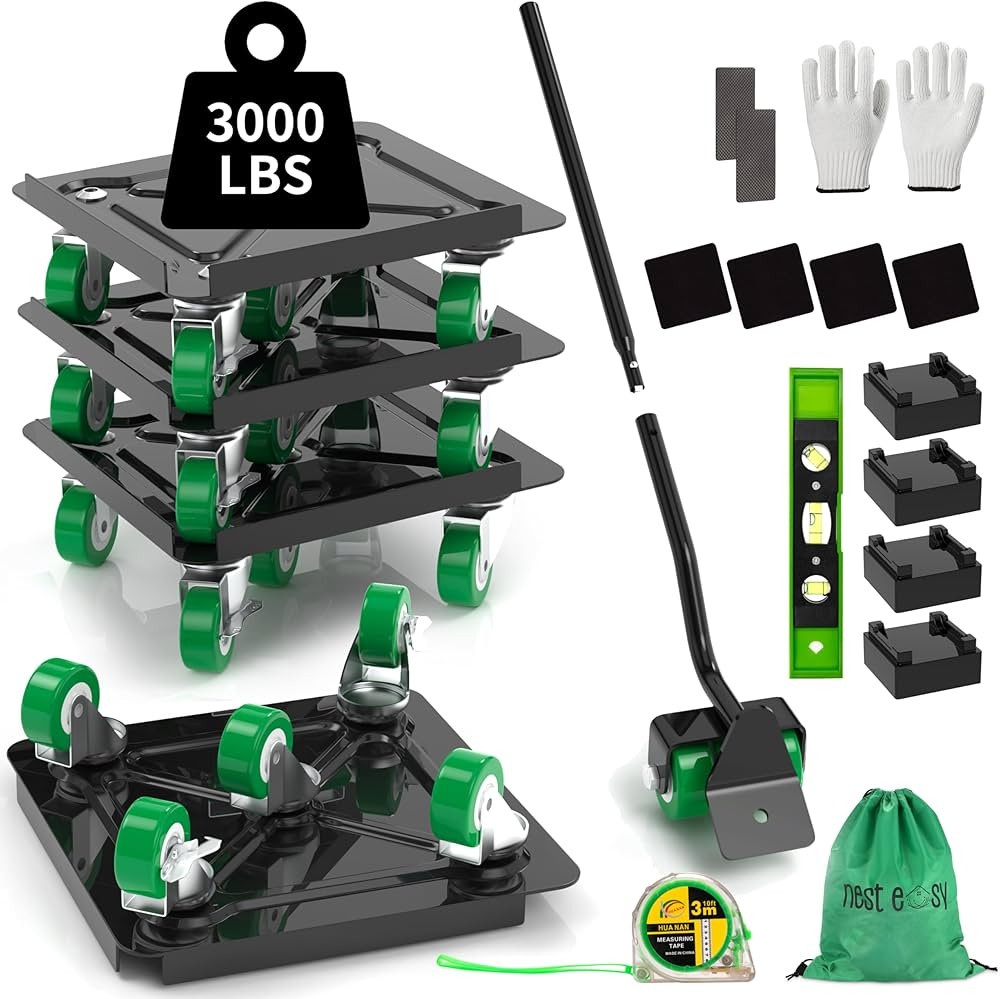 Heavy Duty Furniture Dolly 360° Rotating 5 Wheels, Alloy Steel Furniture Movers Up to 3000 lbs/1... | Amazon (US)