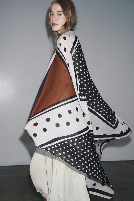 PRINTED COTTON SCARF | Zara UK