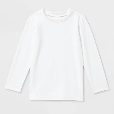 Toddler Long Sleeve Solid Swim Rash Guard Top - Cat & Jack™ White 4T | Target