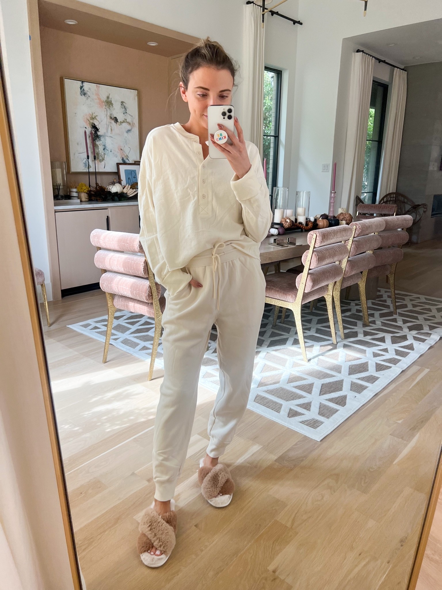 Target lounge set! Sooo cozy 😍 all pieces 40% off with target deal days!

Top: size small
Bottoms: size small
Slippers: size 9-10 

#LTKstyletip #LTKSeasonal #LTKsalealert