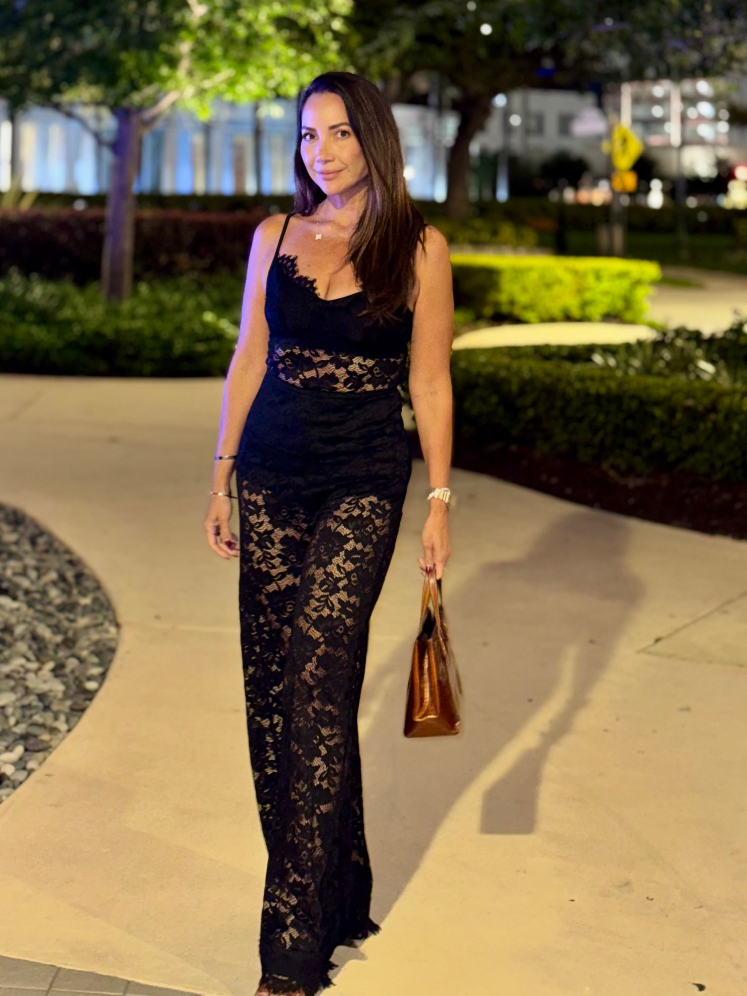 Black lace outfit for date night 