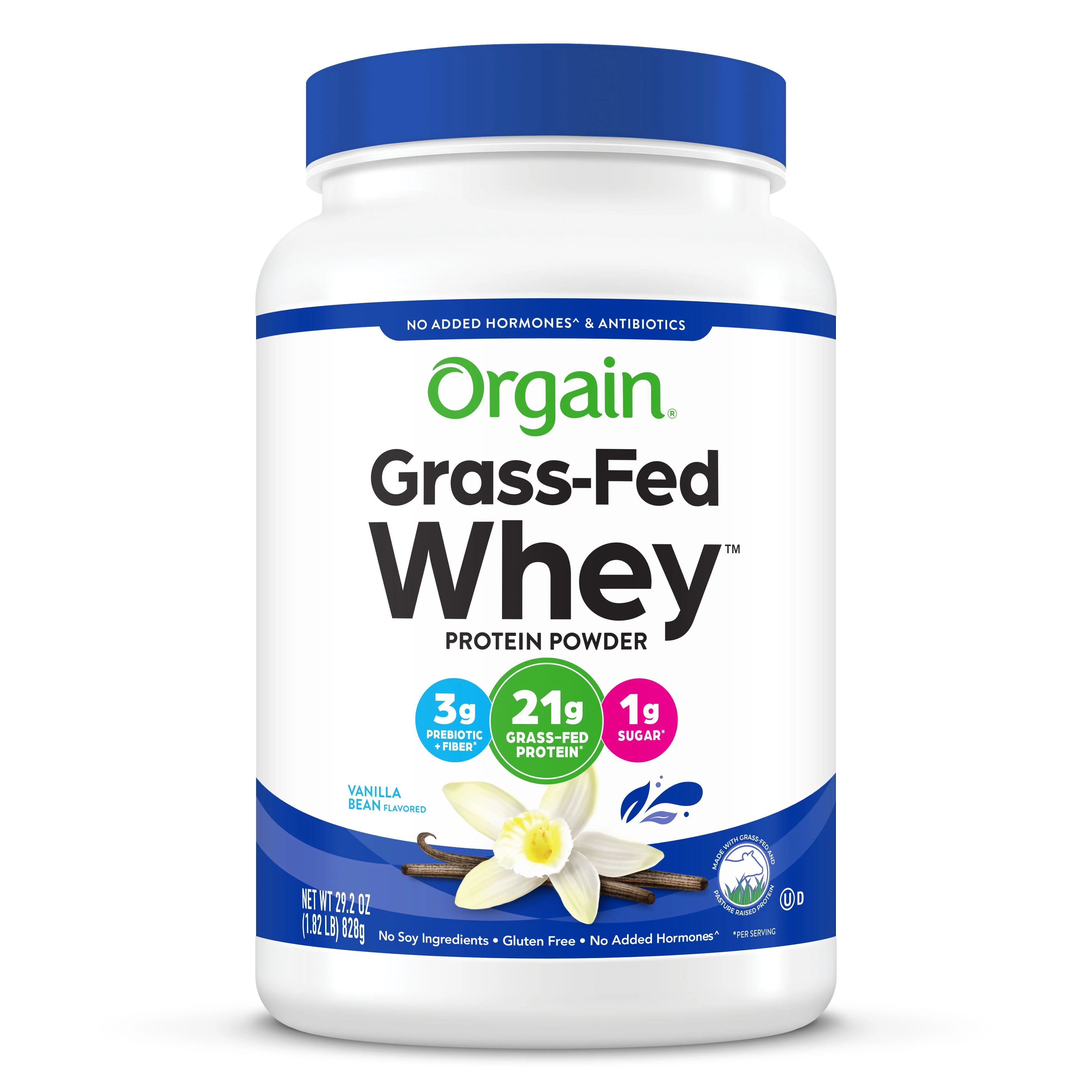 Orgain Grass Fed Clean Whey Protein Powder, Vanilla Bean- 21g Protein, Gluten Free, 1.82 Lb - Wal... | Walmart (US)