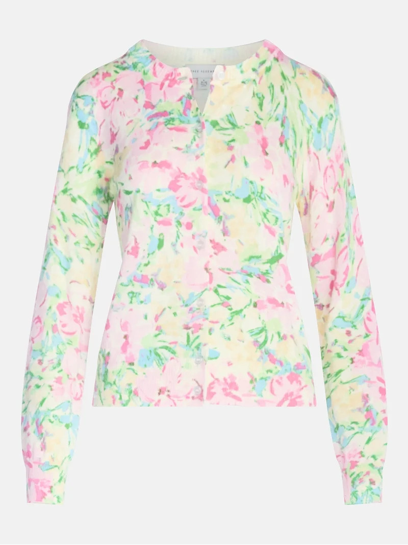 Free Assembly Women's Long Sleeve Classic Crew Cardigan, Sizes XS-XXL | Walmart (US)