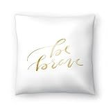 Americanflat Gold Be Brave Typography Pillow by Jetty Printables, 18" H x 18" W x 1.5" D | Amazon (US)